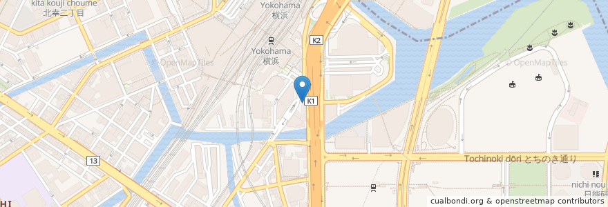 Mapa de ubicacion de メデイアカフェ ポパイ en اليابان, كاناغاوا, 横浜市, 西区.