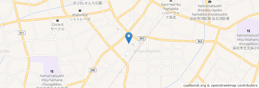 Mapa de ubicacion de なないろカフェ en 日本, 静冈县, 浜松市, 浜北区.