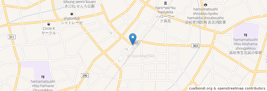 Mapa de ubicacion de ポスト en Japon, Préfecture De Shizuoka, 浜松市, 浜北区.