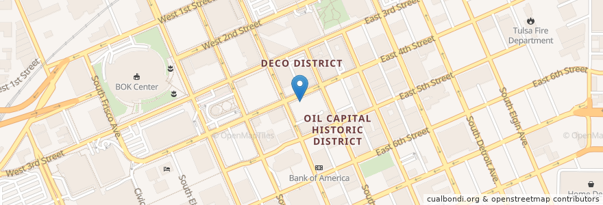 Mapa de ubicacion de Domino's Pizza en United States, Oklahoma, Tulsa County, Tulsa.
