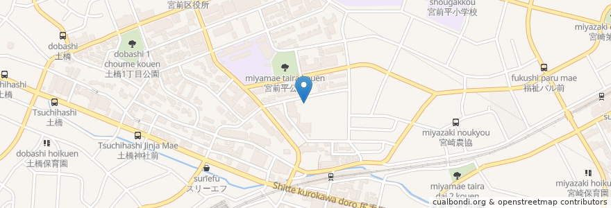 Mapa de ubicacion de 宮前平源泉;湯けむりの庄（立駐） en Japan, Kanagawa Prefecture, Kawasaki, Miyamae Ward.