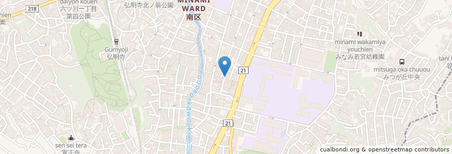 Mapa de ubicacion de スナック モーリ en 日本, 神奈川県, 横浜市, 南区.