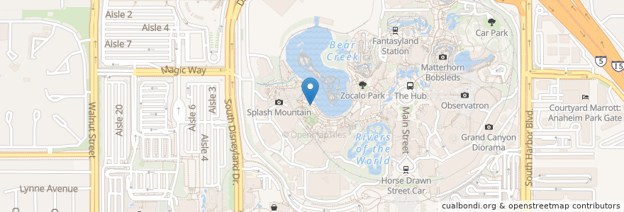 Mapa de ubicacion de Churros New Orleans Square en United States, California, Orange County, Anaheim.