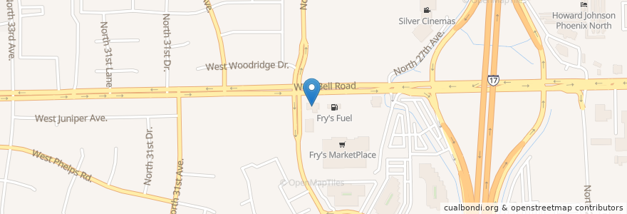 Mapa de ubicacion de BMO Harris Bank en Estados Unidos Da América, Arizona, Maricopa County, Phoenix.