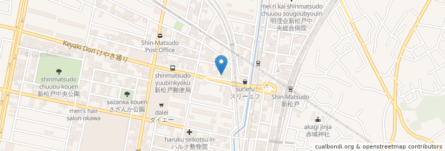 Mapa de ubicacion de BANANA CLUSTER en Япония, Тиба, 松戸市.