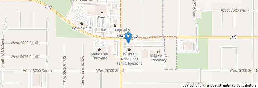 Mapa de ubicacion de Maverik en Stati Uniti D'America, Utah, Weber County, Roy.