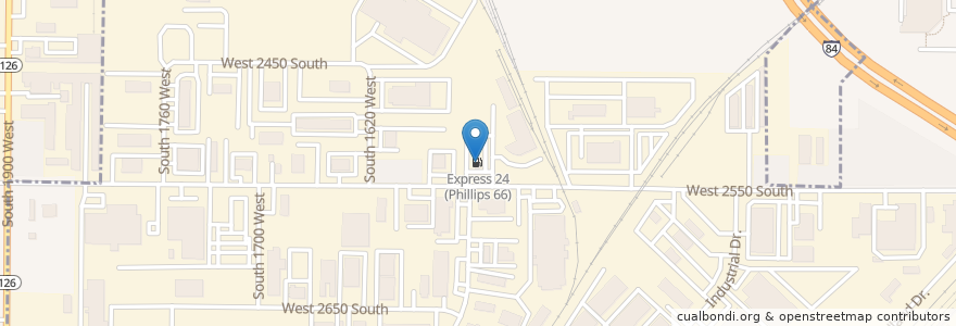 Mapa de ubicacion de Express 24 (Phillips 66) en Amerika Birleşik Devletleri, Utah, Weber County, Ogden.