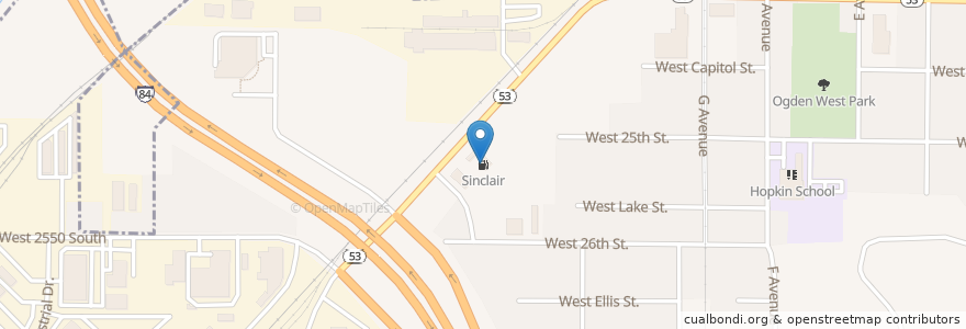Mapa de ubicacion de Sinclair en Amerika Birleşik Devletleri, Utah, Weber County, Ogden.