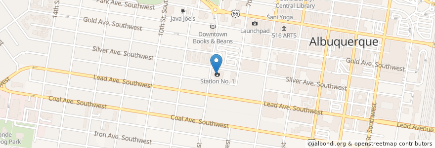 Mapa de ubicacion de AFD Station # 1 en 美利坚合众国/美利堅合眾國, 新墨西哥州, Bernalillo County, 阿尔伯克基 / 阿布奎基 / 阿爾伯克基.