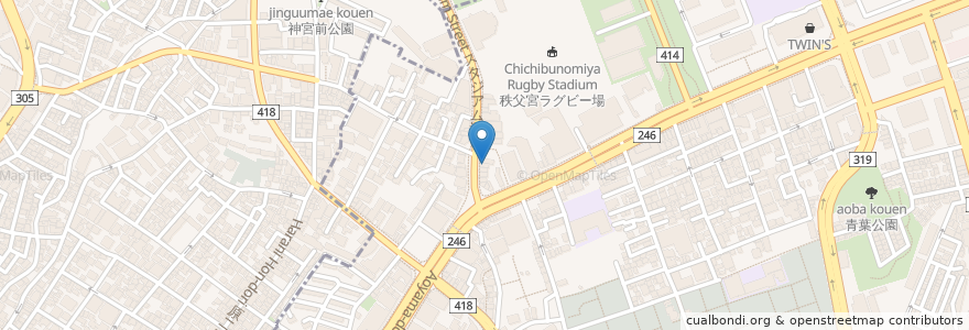 Mapa de ubicacion de 伝丸 青山店 en Japan, 東京都.