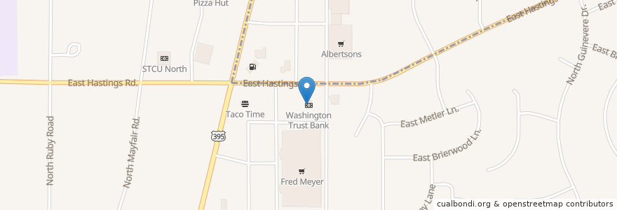 Mapa de ubicacion de Washington Trust Bank en Vereinigte Staaten Von Amerika, Washington, Spokane County.