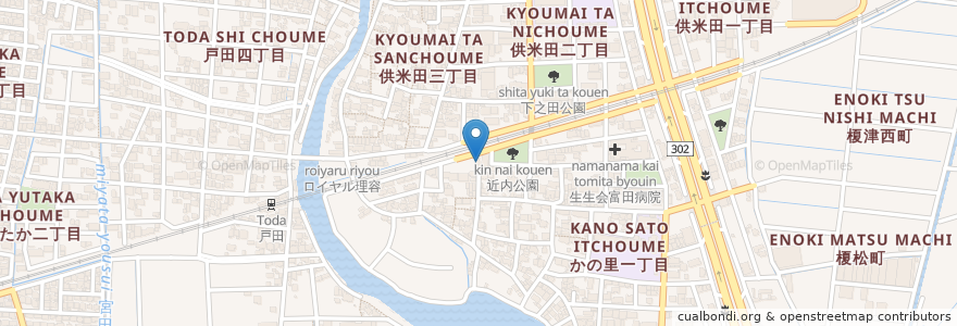 Mapa de ubicacion de 神明社 en Japão, 愛知県, Nagoia, 中川区.