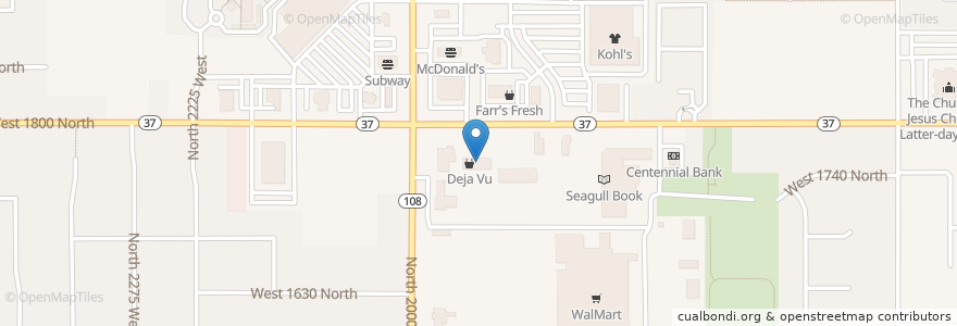 Mapa de ubicacion de Cold Stone Creamery en 미국, 유타 주, Davis County, Clinton.
