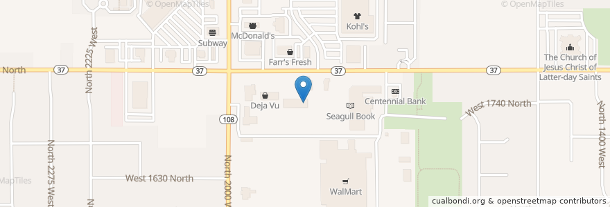 Mapa de ubicacion de Tonyburgers en ایالات متحده آمریکا, یوتا, Davis County, Clinton.