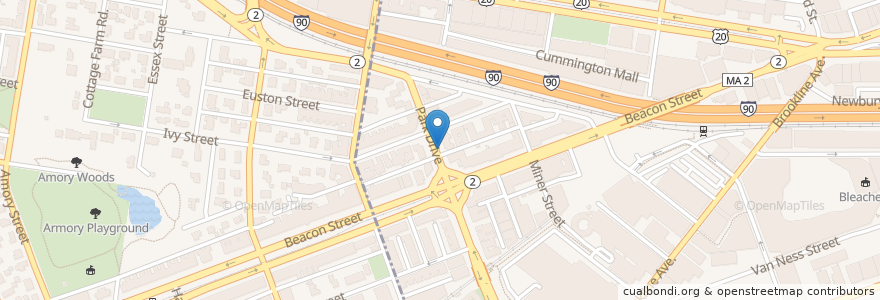 Mapa de ubicacion de Blue Bikes - Buswell St. at Park Dr. en États-Unis D'Amérique, Massachusetts, Suffolk County, Boston.