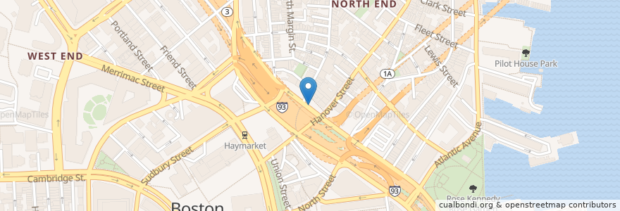 Mapa de ubicacion de Bluebikes en Estados Unidos Da América, Massachusetts, Suffolk County, Boston.