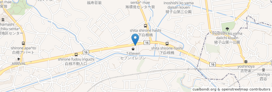 Mapa de ubicacion de すき家 en Japón, Prefectura De Kanagawa, Yokohama, 旭区.