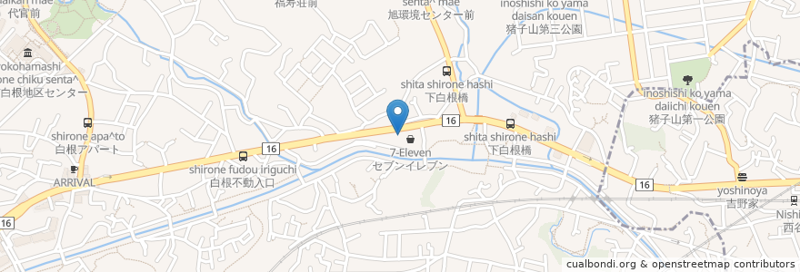 Mapa de ubicacion de デニーズ en Japon, Préfecture De Kanagawa, 横浜市, 旭区.