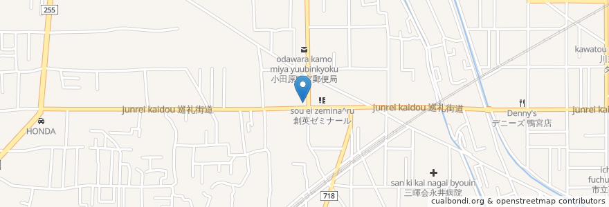 Mapa de ubicacion de モスバーガー 鴨宮店 en 日本, 神奈川県, 小田原市.