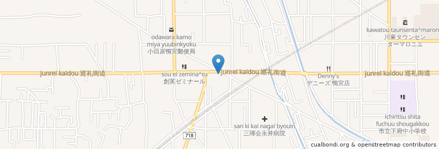 Mapa de ubicacion de さがみ信用金庫 en Japonya, 神奈川県, 小田原市.