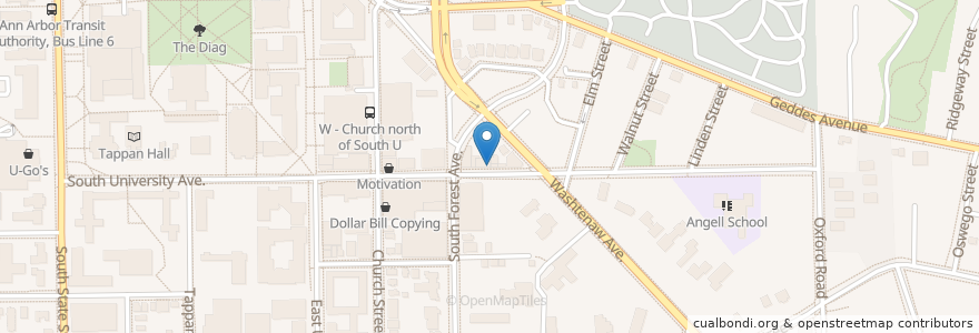 Mapa de ubicacion de Sadako en Stati Uniti D'America, Michigan, Washtenaw County, Ann Arbor.