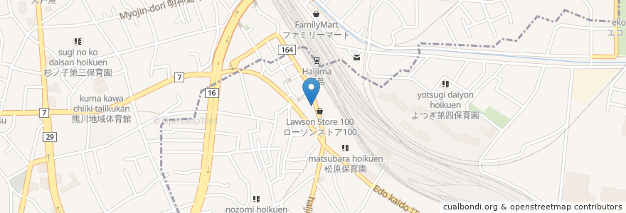 Mapa de ubicacion de なかや薬局 en Japón, Tokio, Fussa.