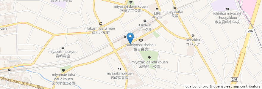 Mapa de ubicacion de 三菱東京UFJ銀行 en 일본, 가나가와현, 川崎市, 宮前区.