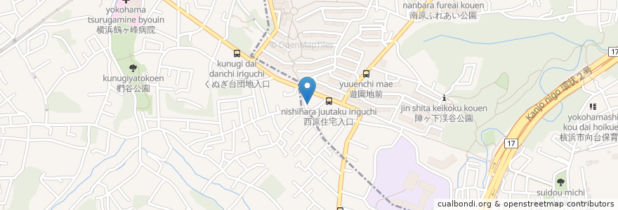 Mapa de ubicacion de 中谷医院 en ژاپن, 神奈川県, 横浜市, 旭区.