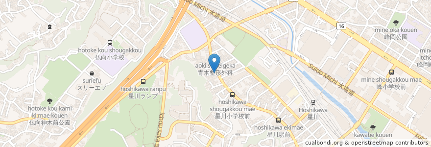 Mapa de ubicacion de 山田歯科クリニック en Japan, Kanagawa Prefecture, Yokohama, Hodogaya Ward.