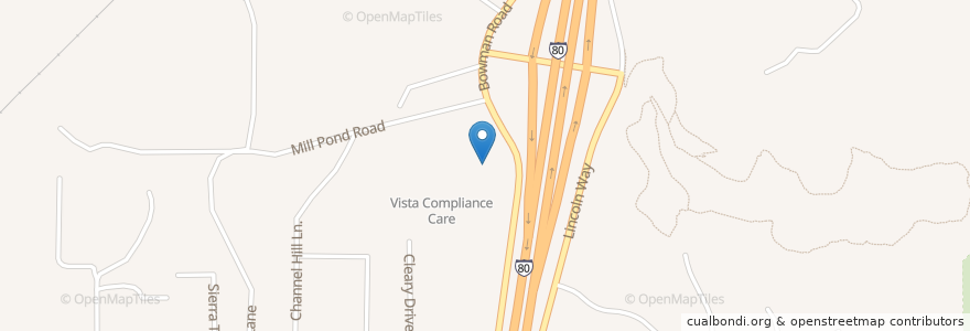 Mapa de ubicacion de Vista Compliance Care en Estados Unidos Da América, Califórnia, Placer County.