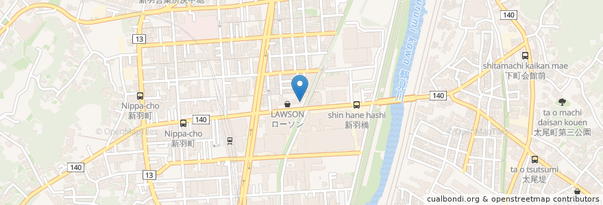 Mapa de ubicacion de 川崎信用金庫 en Giappone, Prefettura Di Kanagawa, 横浜市, 港北区.