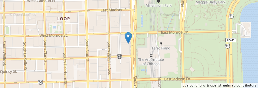 Mapa de ubicacion de Cozi en 미국, 일리노이, 시카고.