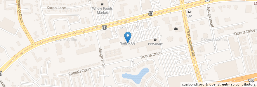 Mapa de ubicacion de Sentara Hilltop Therapy Center en Stati Uniti D'America, Virginia, Virginia Beach.
