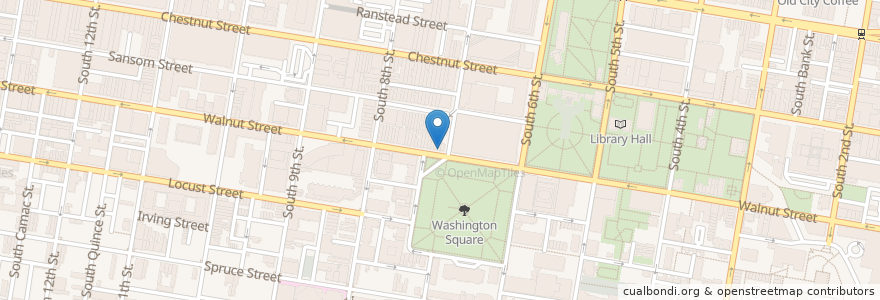 Mapa de ubicacion de Cafe Walnut en Amerika Syarikat, Pennsylvania, Philadelphia County, Philadelphia.
