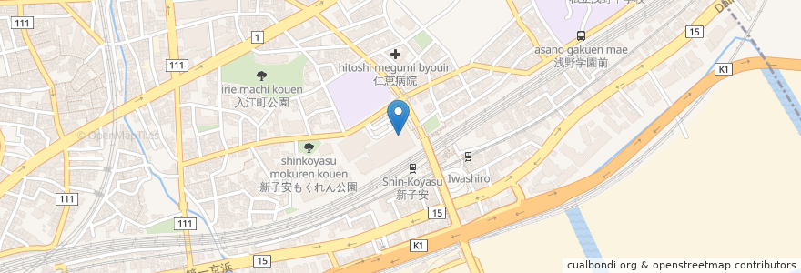 Mapa de ubicacion de オルト歯科 en Japón, Prefectura De Kanagawa, Yokohama, 神奈川区.