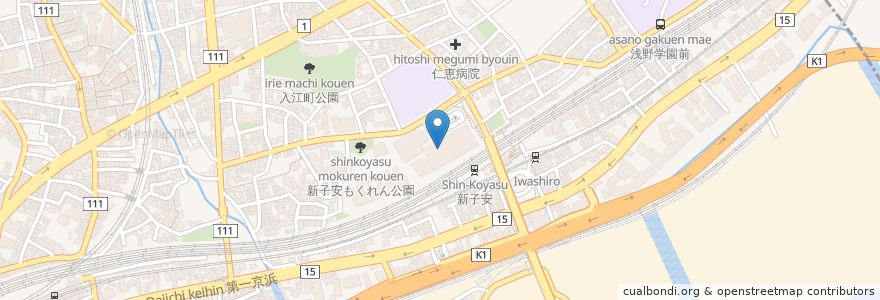 Mapa de ubicacion de さかなや道場 en 日本, 神奈川県, 横浜市, 神奈川区.