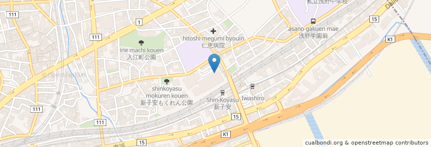 Mapa de ubicacion de オルト横浜クリニック en Japon, Préfecture De Kanagawa, 横浜市, 神奈川区.