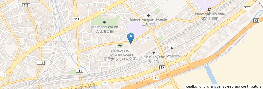Mapa de ubicacion de 三菱東京UFJ銀行 en Japan, 神奈川県, Yokohama, 神奈川区.