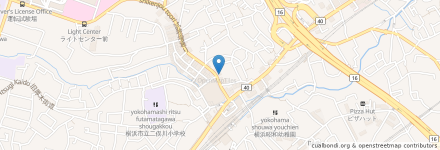 Mapa de ubicacion de 福屋音楽教室 en Japan, Kanagawa Prefecture, Yokohama, Asahi Ward.