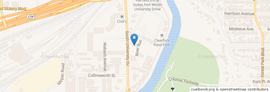 Mapa de ubicacion de East Hampton Sandwich Co. en アメリカ合衆国, テキサス州, Tarrant County, Fort Worth.