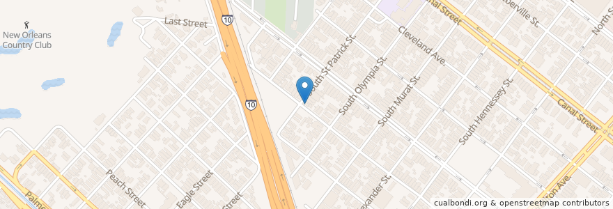 Mapa de ubicacion de Midcity Yacht Club en 미국, 루이지애나, Orleans Parish, New Orleans.
