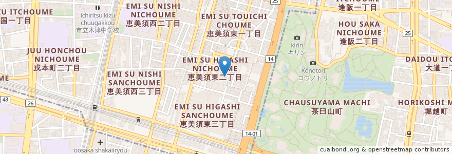 Mapa de ubicacion de 鶴亀家 en 日本, 大阪府, 大阪市, 浪速区.