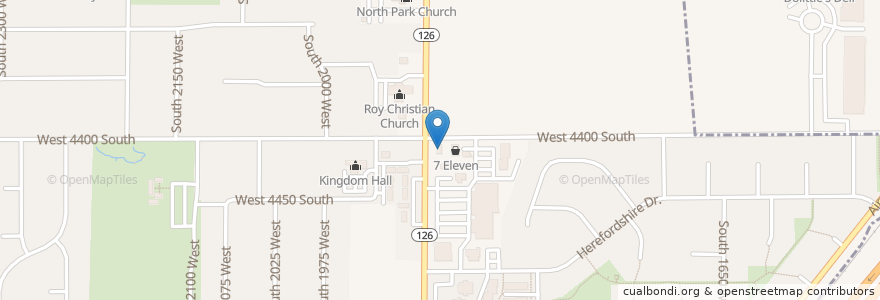 Mapa de ubicacion de 7-Eleven en United States, Utah, Weber County, Roy.