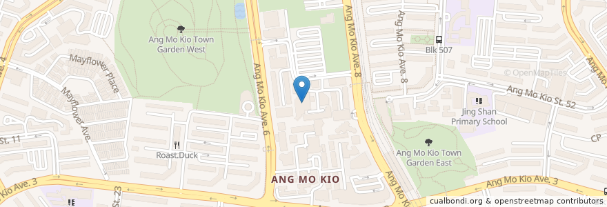 Mapa de ubicacion de Ang Mo Kio Blk 724 Food Centre en Singapore, Central.