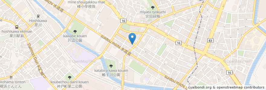 Mapa de ubicacion de お好み焼き あじ彩 en 일본, 가나가와현, 요코하마시, 保土ヶ谷区.