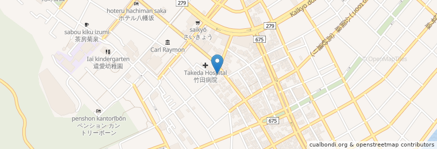 Mapa de ubicacion de 하코다테 모토마치 우체국 en 일본, 홋카이도, 渡島総合振興局, 函館市.