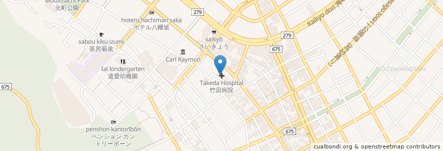 Mapa de ubicacion de 竹田病院 en 日本, 北海道, 渡島総合振興局, 函館市.