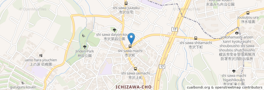 Mapa de ubicacion de Pizza Quest en 일본, 가나가와현, 요코하마시, 旭区.