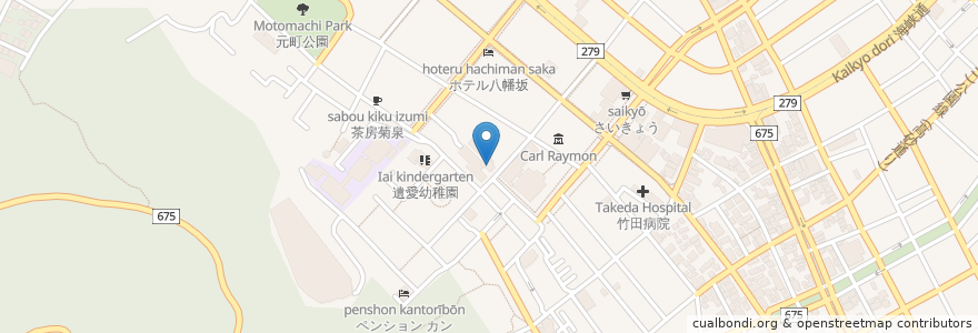 Mapa de ubicacion de カトリック元町教会 en اليابان, محافظة هوكايدو, 渡島総合振興局, 函館市.