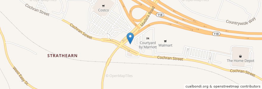 Mapa de ubicacion de The Dugout Sports Grill en الولايات المتّحدة الأمريكيّة, كاليفورنيا, Ventura County, Simi Valley.